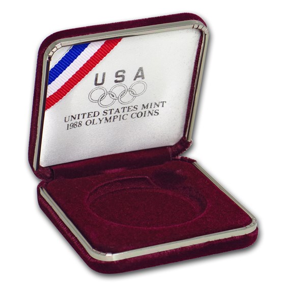 OGP Box & COA - 1988-S Olympic $1 Silver Commem Proof OGP Box & COA - 1988-S Olympic $1 Silver Commem Proof