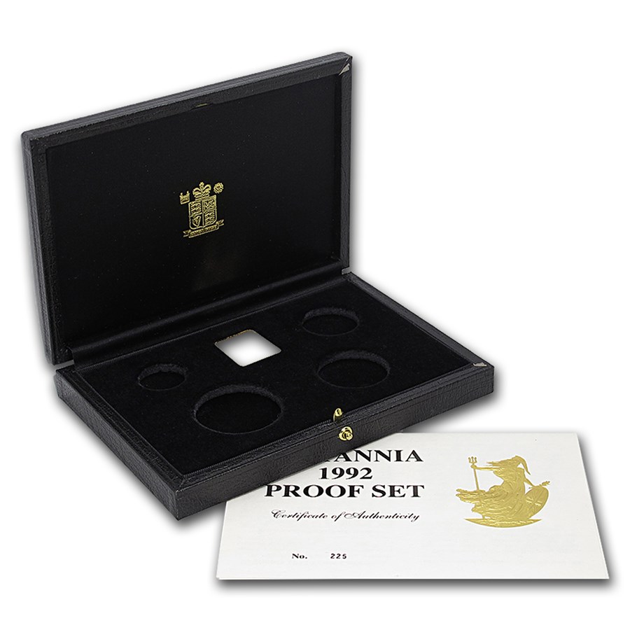 OGP Box & COA - 1992 Proof Gold Britannia 4-Coin Set