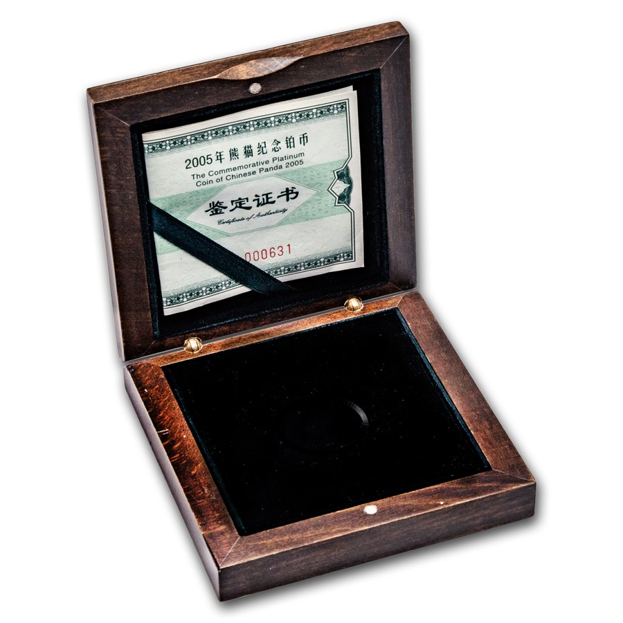 OGP Box & COA - 2005 China 1/10 oz Proof Platinum Panda (Empty)