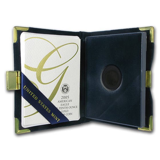 OGP Box & COA - 2005 (W) 1/10 oz PF Gold American Eagle (Empty)