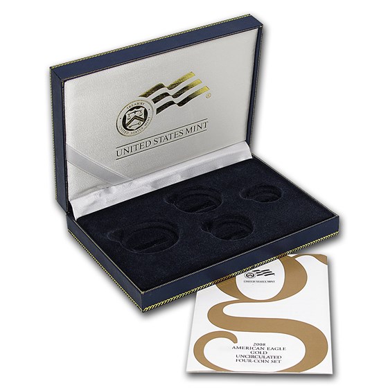 OGP Box & COA - 2008 (W) 4-Coin Burnished Gold American Eagle Set OGP Box & COA - 2008 (W) 4-Coin Burnished Gold American Eagle Set