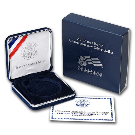 OGP Box & COA - 2009 U.S. Mint Abraham Lincoln Prf Silver Dollar OGP Box & COA - 2009 U.S. Mint Abraham Lincoln Prf Silver Dollar