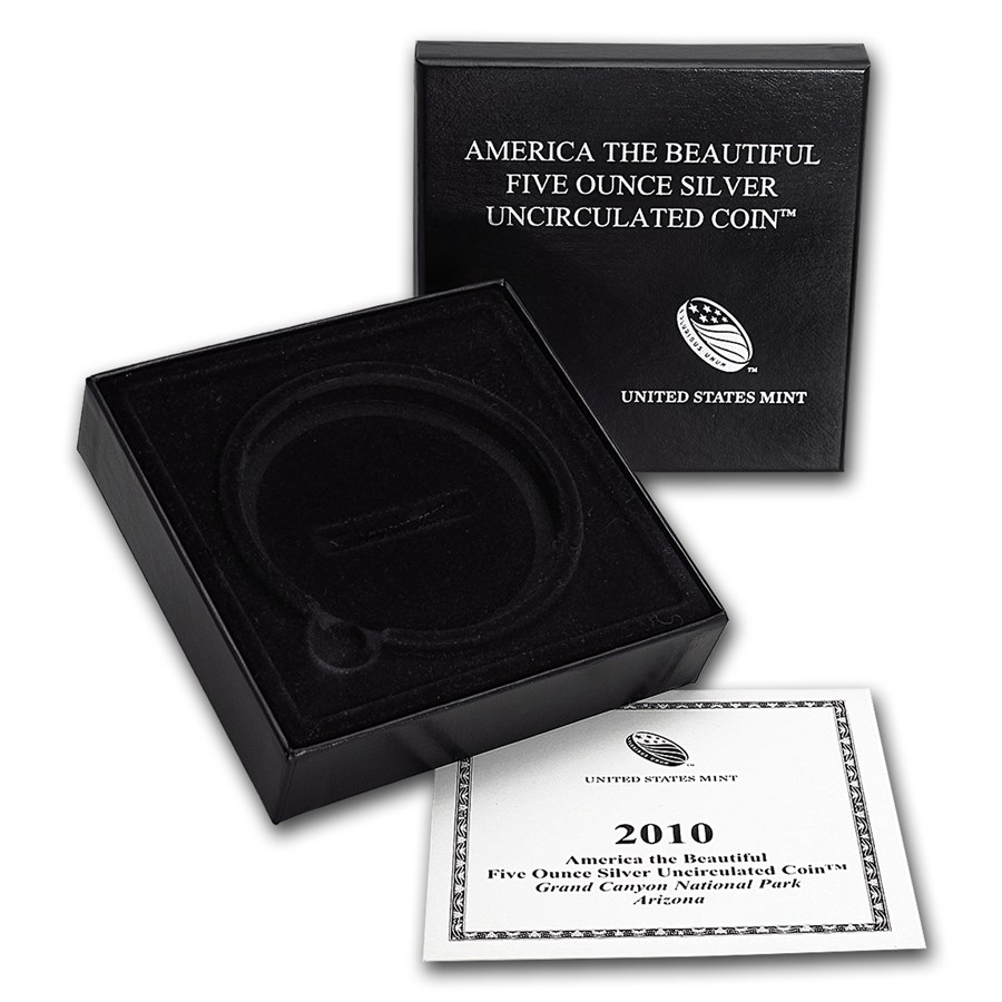 OGP Box & COA - 2010 U.S. Mint 5 oz Silver ATB (Grand Canyon)