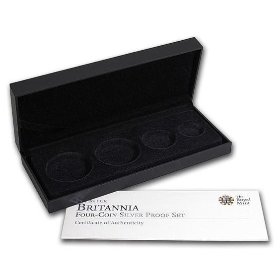 OGP Box & COA - 2011 Royal Mint 4-Coin Silver Proof Britannia Set