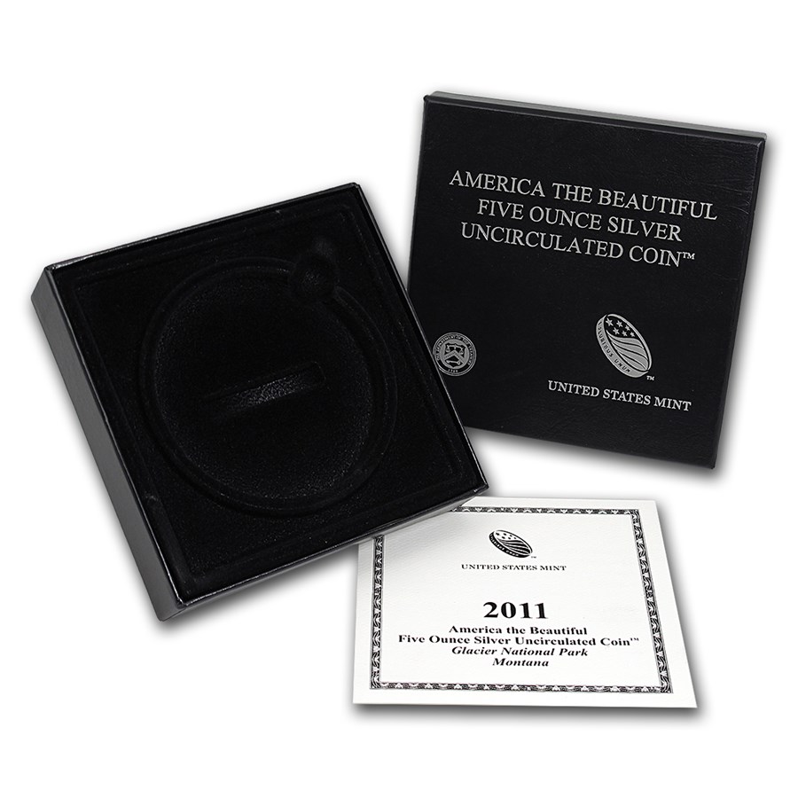 OGP Box & COA - 2011 U.S. Mint 5 oz Silver ATB Coin (Glacier)