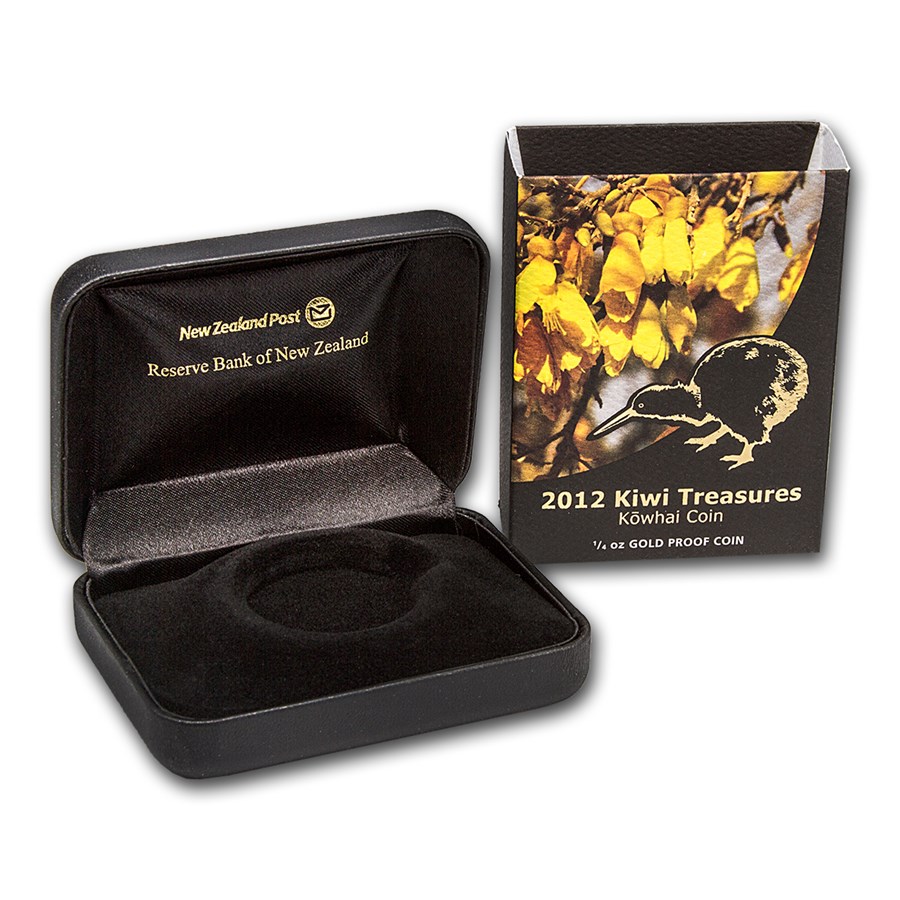 OGP Box & COA - 2012 New Zealand 1/4 oz Gold Treasures Kiwi PF