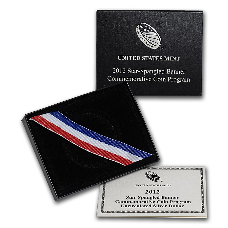 OGP Box & COA - 2012 Star Spangled Banner Silver BU Coin