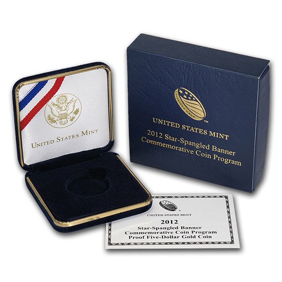 OGP Box & COA - 2012 U.S. Mint Star Spangled Banner Gold Proof OGP Box & COA - 2012 U.S. Mint Star Spangled Banner Gold Proof