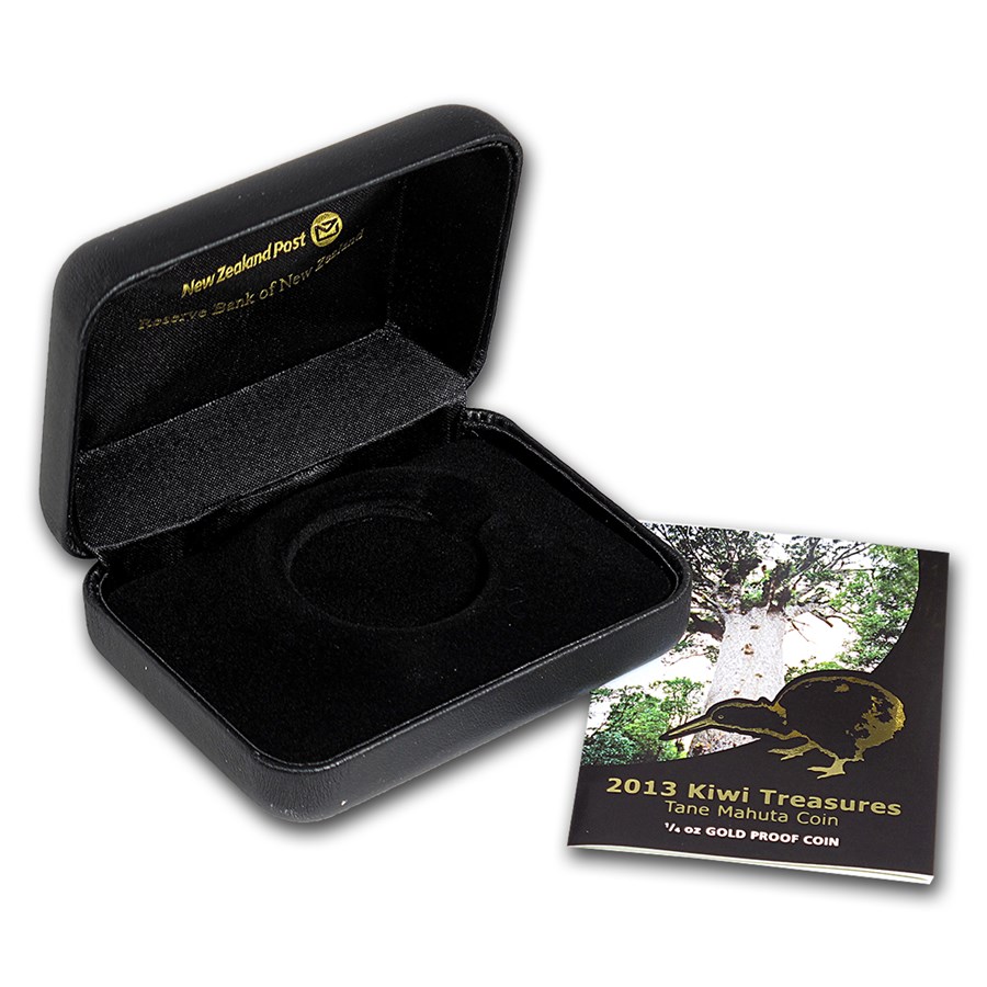 OGP Box & COA - 2013 New Zealand 1/4 oz Gold Treasures Kiwi PF