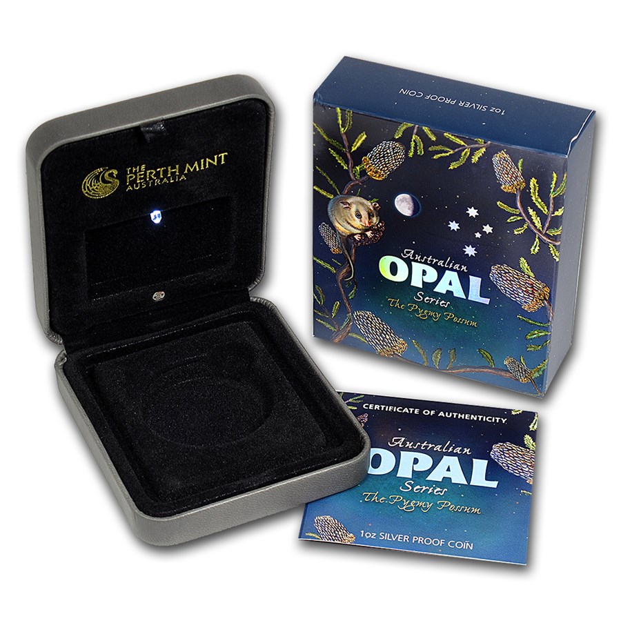 OGP Box & COA - 2013 Perth Pygmy Possum 1 oz Silver Coin (Opal)