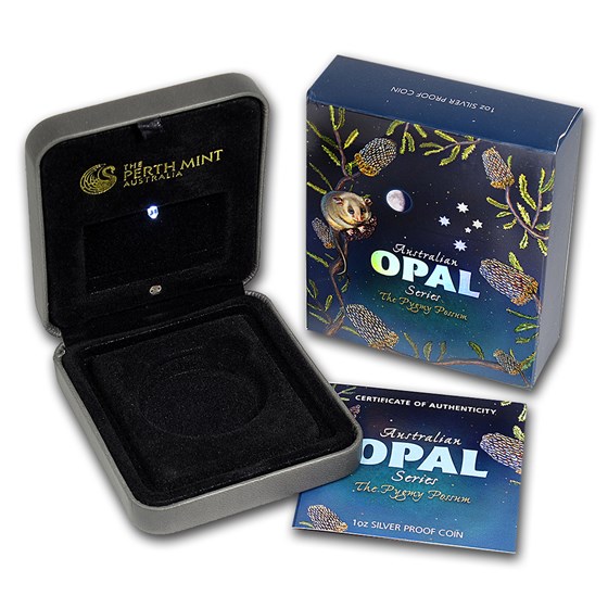 OGP Box & COA - 2013 Perth Pygmy Possum 1 oz Silver Coin (Opal) OGP Box & COA - 2013 Perth Pygmy Possum 1 oz Silver Coin (Opal)