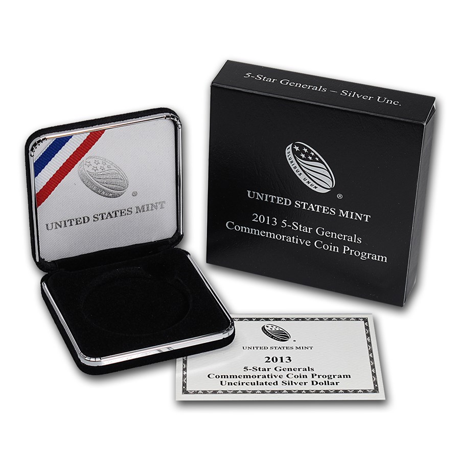 OGP Box & COA - 2013 U.S. Mint 5 Star General Silver Unc. Coin