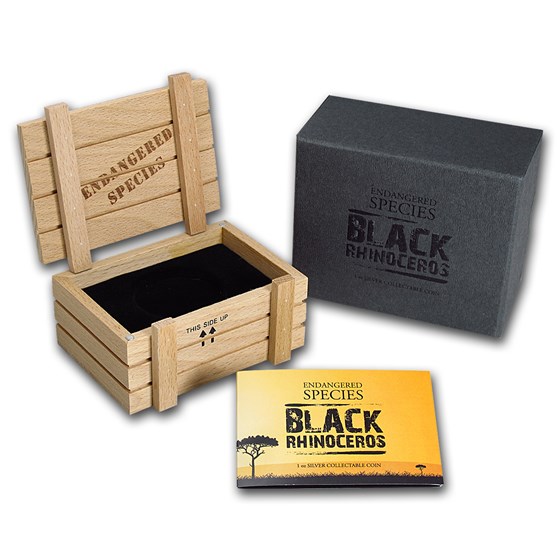 OGP Box & COA - 2014 Niue 1 oz Silver Black Rhinoceros Proof OGP Box & COA - 2014 Niue 1 oz Silver Black Rhinoceros Proof