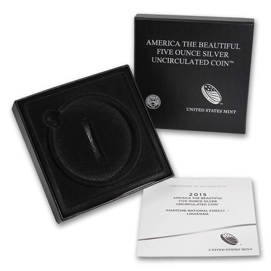 OGP Box & COA - 2015 U.S. Mint 5 oz Silver ATB Coin (Kisatchie) OGP Box & COA - 2015 U.S. Mint 5 oz Silver ATB Coin (Kisatchie)
