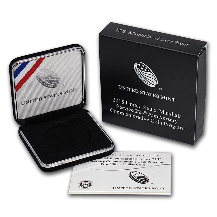 OGP Box & COA - 2015 U.S. Mint U.S. Marshals Silver Proof Coin