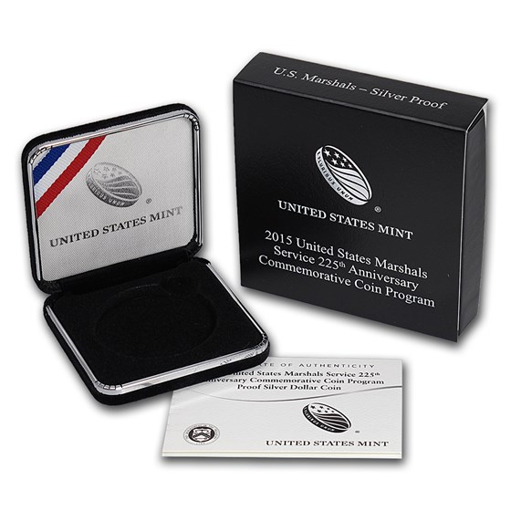 OGP Box & COA - 2015 U.S. Mint U.S. Marshals Silver Proof Coin OGP Box & COA - 2015 U.S. Mint U.S. Marshals Silver Proof Coin