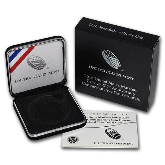 OGP Box & COA - 2015 U.S. Mint U.S. Marshals Silver Unc. Coin