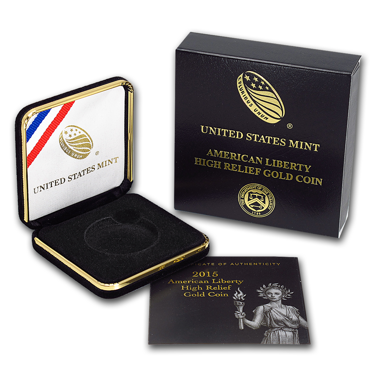 2015-W $100 GOLD ~  American Liberty High Relief ~ OGP BOX COA~~NO COIN 