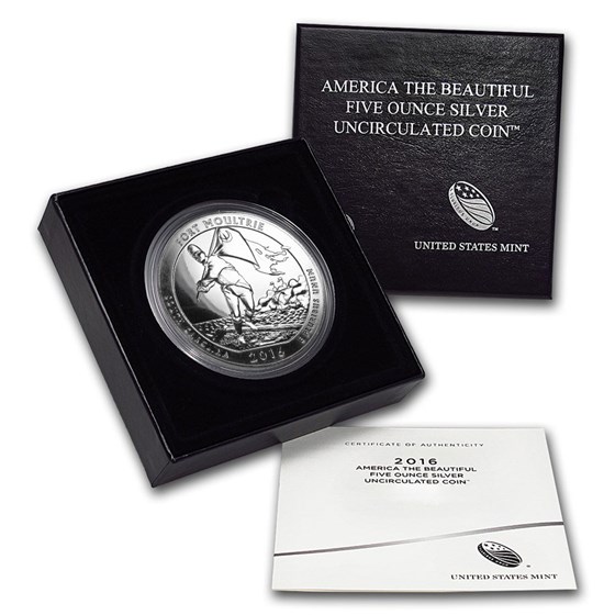 OGP Box & COA - 2016 U.S. Mint 5 oz Silver ATB Coin (Ft Moultrie) OGP Box & COA - 2016 U.S. Mint 5 oz Silver ATB Coin (Ft Moultrie)