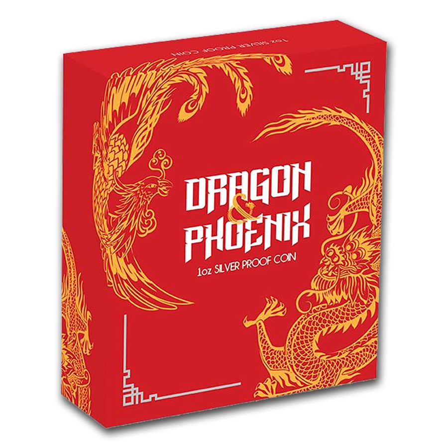 OGP Box & COA - 2018 Australia 1 oz Silver PF Dragon & Phoenix