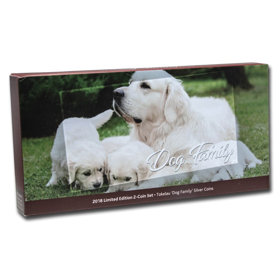 OGP Box & COA - 2018 Tokelau 2-Coin Silver Year of the Dog Set