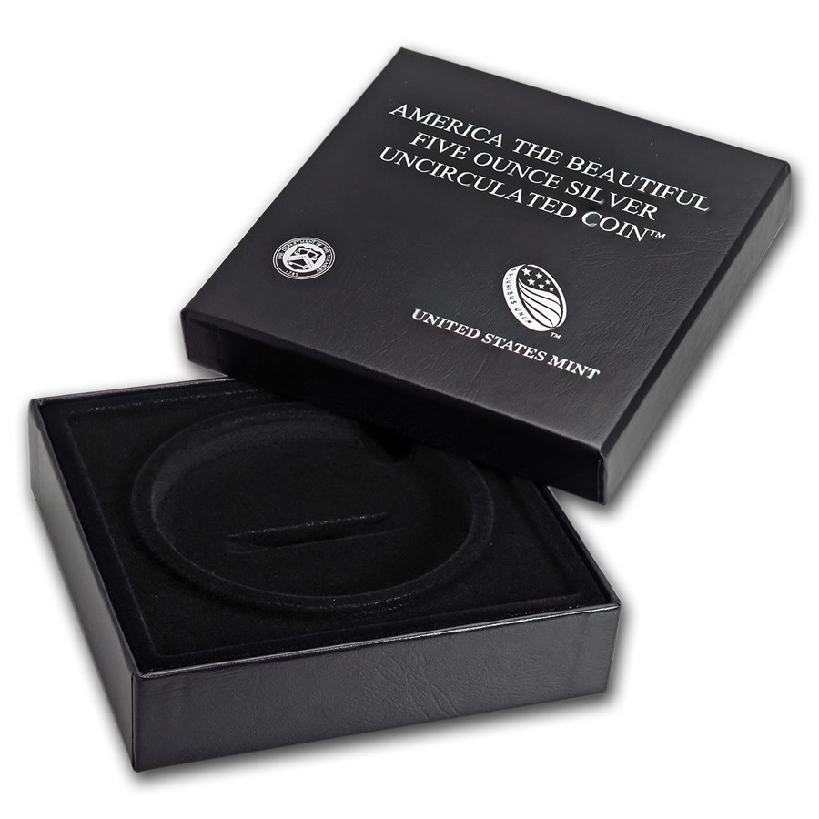 OGP Box & COA - 2018 U.S. Mint 5 oz Silver ATB Coin (Block Isld)