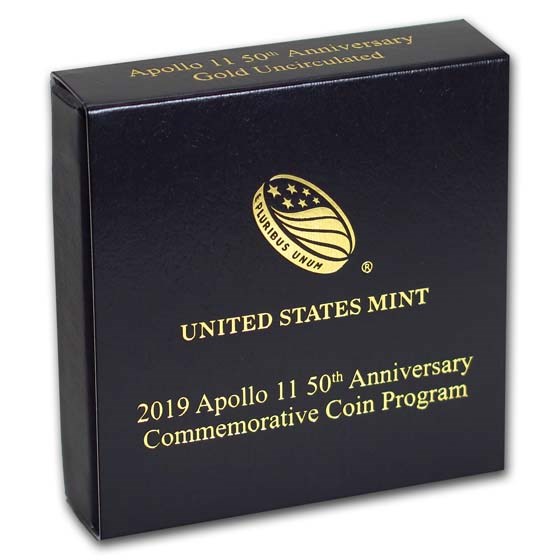 OGP Box & COA - 2019 Apollo 11 50th Anniversary $5 Gold BU OGP Box & COA - 2019 Apollo 11 50th Anniversary $5 Gold BU