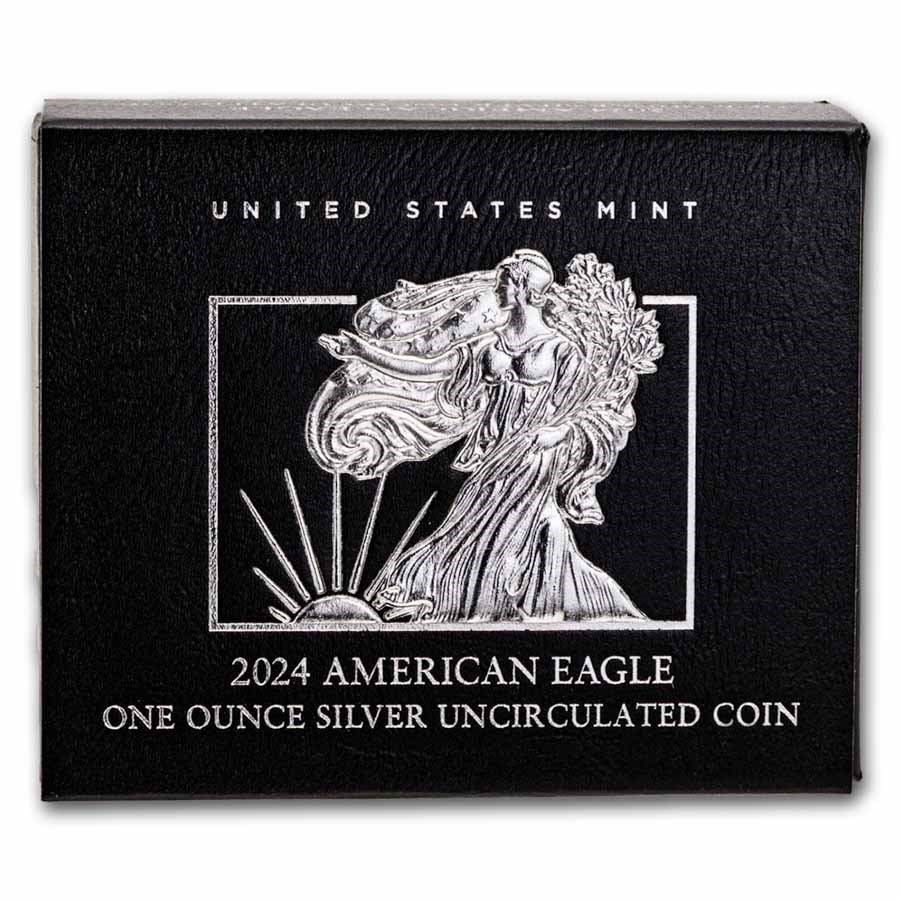 OGP Box & COA - 2024-W Silver American Eagle Burnished (Empty)