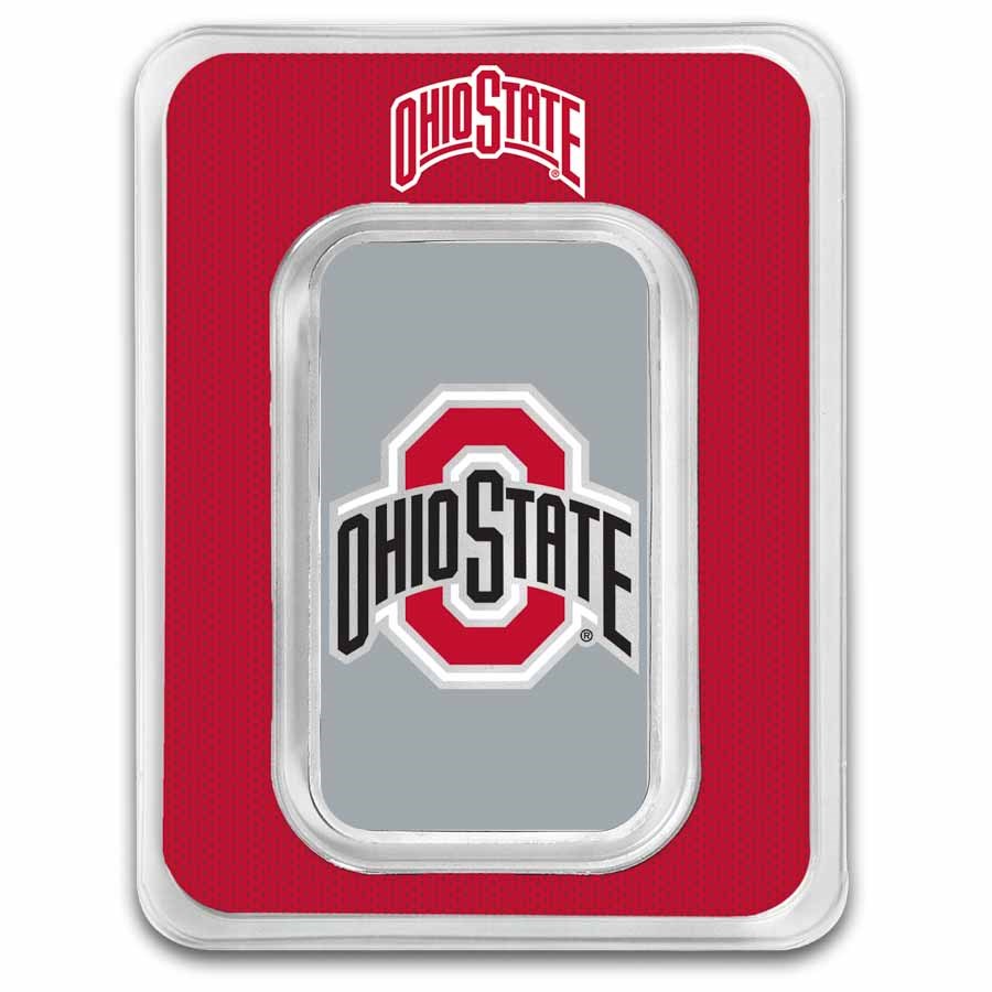 Ohio State University 1 oz Silver Colorized Bar (in TEP)