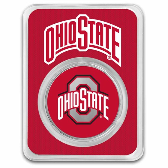 Ohio State University 1 oz Silver Colorized Round (in TEP)