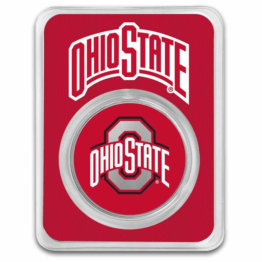 Ohio State University 1 oz Silver Colorized Round (in TEP)