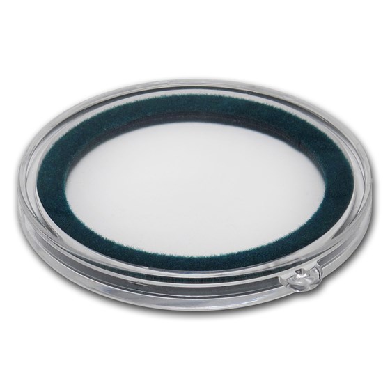 Ornament Capsule for Silver Coins/Rounds - 38 mm (Green Ring) Ornament Capsule for Silver Coins/Rounds - 38 mm (Green Ring)