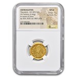 Ostrogoths Gold Solidus Theoderic (493-526 AD) MS* NGC (5/4)