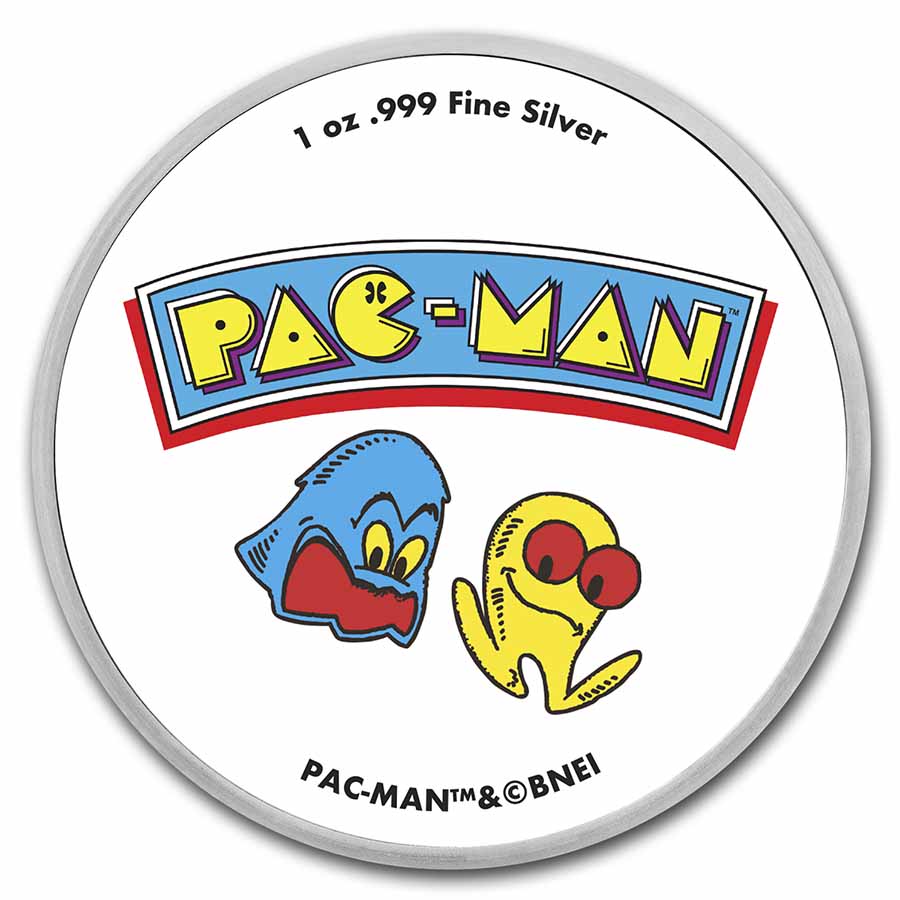 PAC-MAN™ Arcade Cabinet 1 oz Colorized Silver Round | eBay