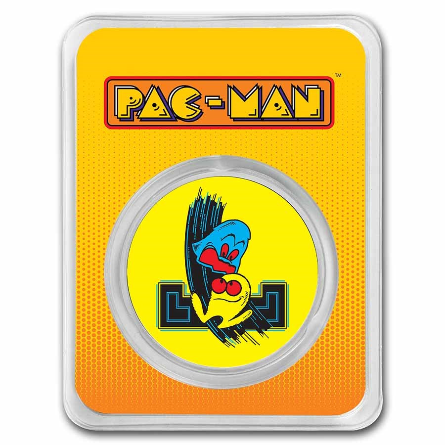 PAC-MAN™ Arcade Cabinet 1 oz Colorized Silver Round