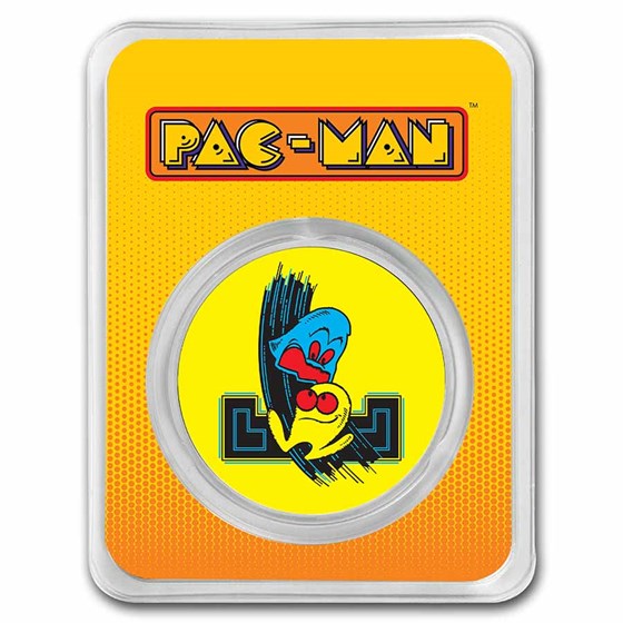 PAC-MAN™ Arcade Cabinet 1 oz Colorized Silver Round PAC-MAN™ Arcade Cabinet 1 oz Colorized Silver Round