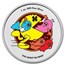 PAC-MAN™ Fever / Amazing Lock-Up 1 oz Colorized Silver Round