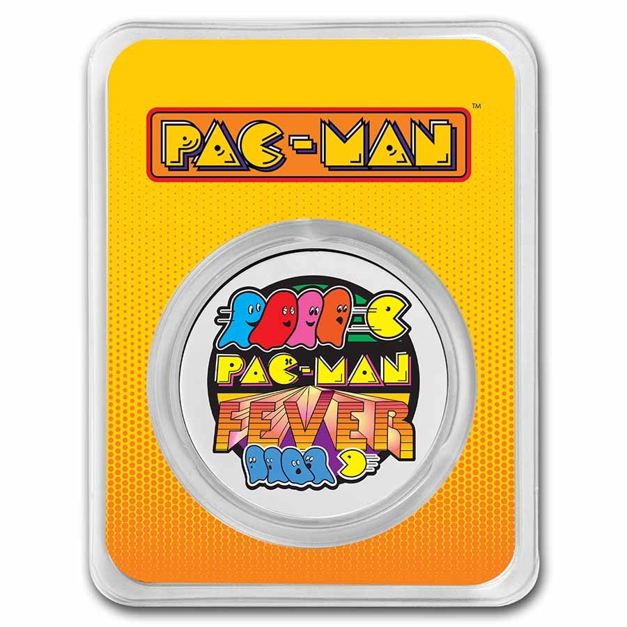 PAC-MAN™ Fever / Amazing Lock-Up 1 oz Colorized Silver Round