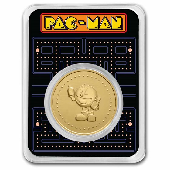 PAC-MAN Game Token - 1 oz Gold Slot Medal in TEP PAC-MAN Game Token - 1 oz Gold Slot Medal in TEP