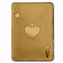 Palau 1/2 gram Gold $1 Ace of Spades Shaped Coin