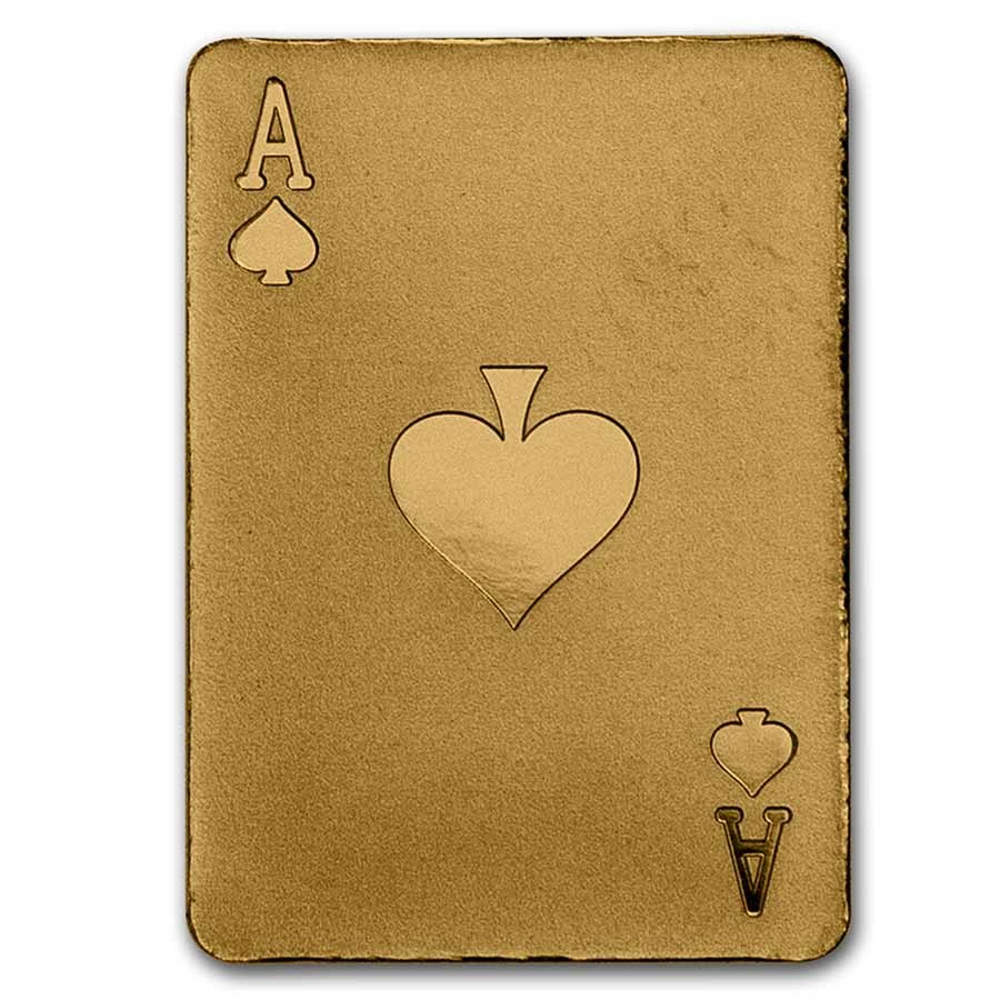 Palau 1/2 gram Gold $1 Ace of Spades Shaped Coin