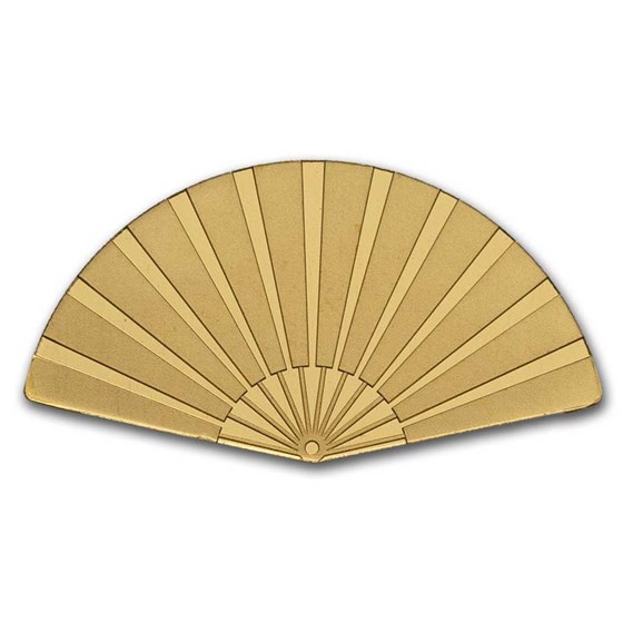 Palau 1/2 gram Gold $1 Asian Fan Shaped Coin Palau 1/2 gram Gold $1 Asian Fan Shaped Coin