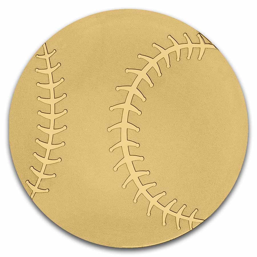 Palau 1/2 gram Gold $1 Baseball Shaped Coin