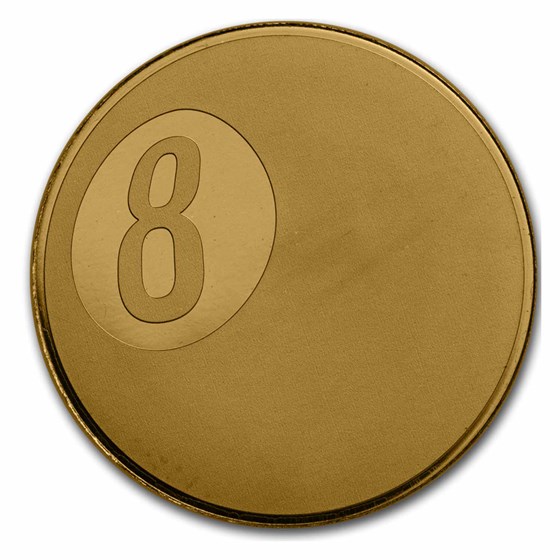 Palau 1/2 gram Gold $1 Billiards Eight Ball Shaped Coin Palau 1/2 gram Gold $1 Billiards Eight Ball Shaped Coin