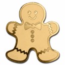 Palau 1/2 gram Gold $1 Gingerbread Man Shaped Coin