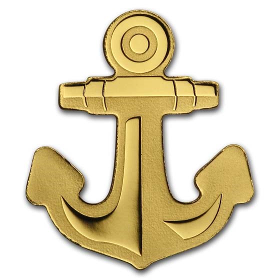 Palau 1/2 gram Gold $1 Golden Anchor Palau 1/2 gram Gold $1 Golden Anchor