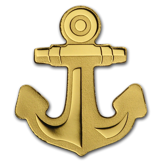 Palau 1/2 gram Gold $1 Golden Anchor Palau 1/2 gram Gold $1 Golden Anchor