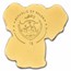 Palau 1/2 gram Gold $1 Golden Highlights Elephant Shaped Coin