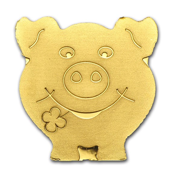 Palau 1/2 gram Gold $1 Golden Lucky Pig