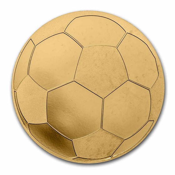 Palau 1/2 gram Gold $1 Golden Soccer Ball (Football) Shaped Coin